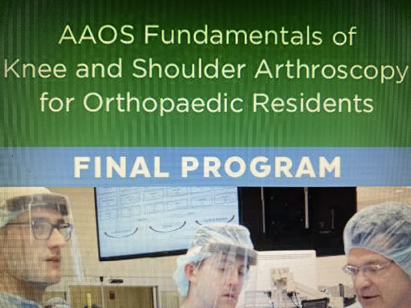Dr. Ronak Patel invited to teach Orthopaedic Residents at the 2019 AAOS Fundamentals of Knee and Shoulder Arthroscopy course