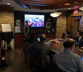  Dr. Ronak Patel hosts a cartilage case discussion dinner for sports medicine specialists in the region.